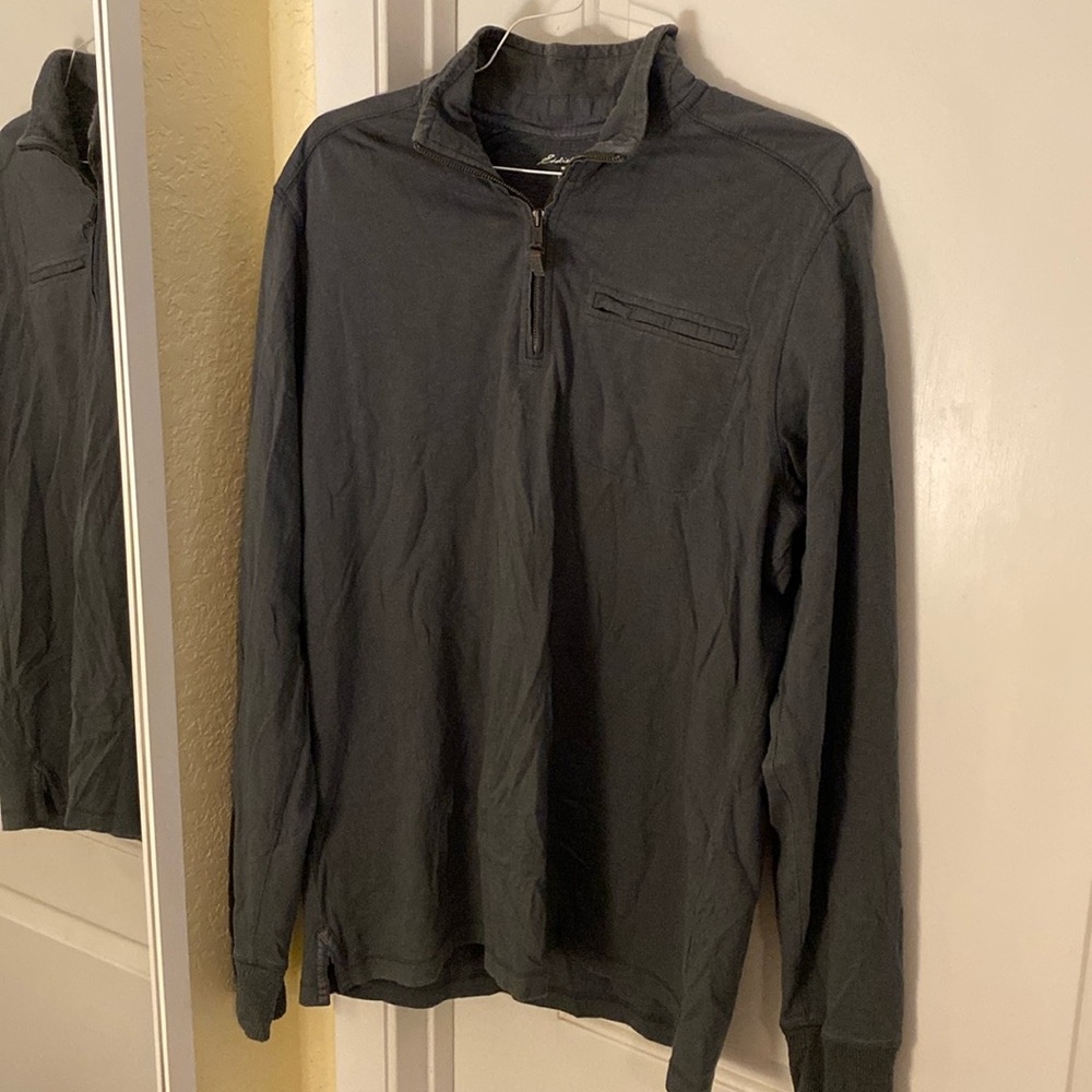 Eddie Bauer Men's Pullover 1/4 Zip Long Sleeve Shirt/Jacket Size XLT 100% Cotton